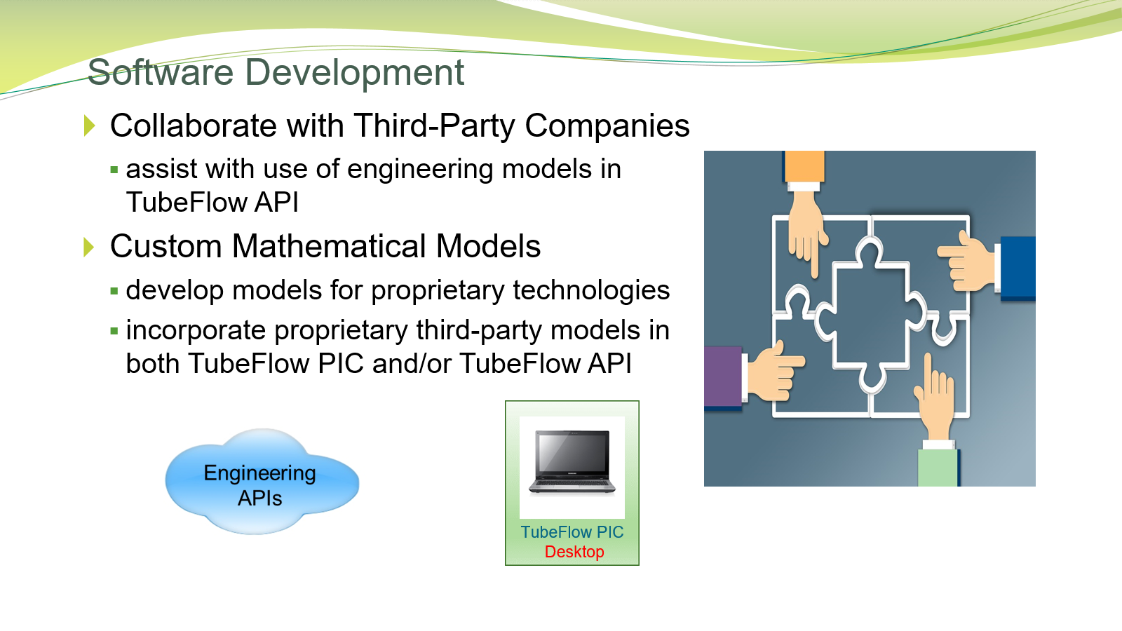 Software Development: Collaborate with Third-Party Companies, Custom Mathematical Models